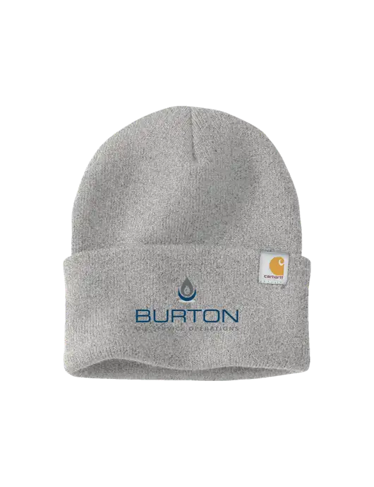 Carhartt Light Grey Heather Watch Cap 2.0 w/Burton Oil Logo