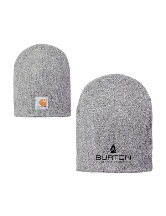 Carhartt Light Grey Heather Acrylic Knit Hat w/Burton Oil Logo