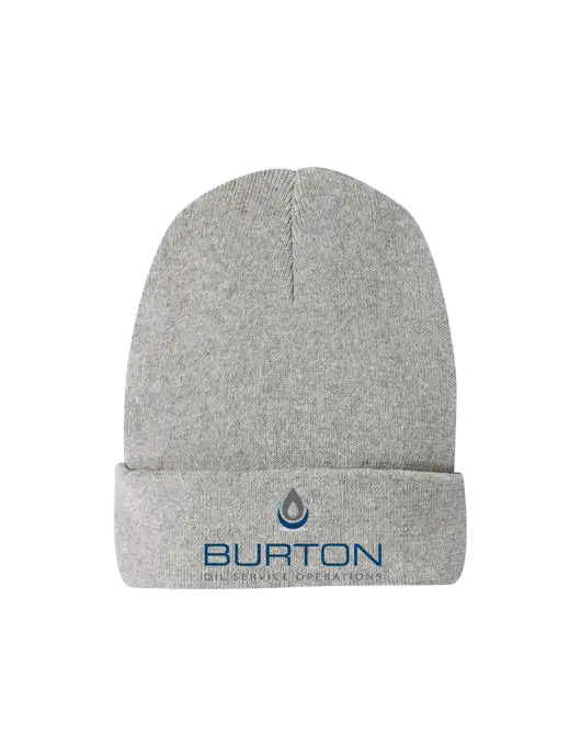 Recycled Light Heather Grey Beanie w/Burton Oil Logo