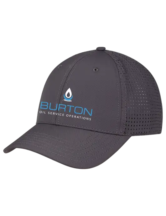 Charcoal Performance Stretchable Cap Hook & Loop w/Burton Oil Logo
