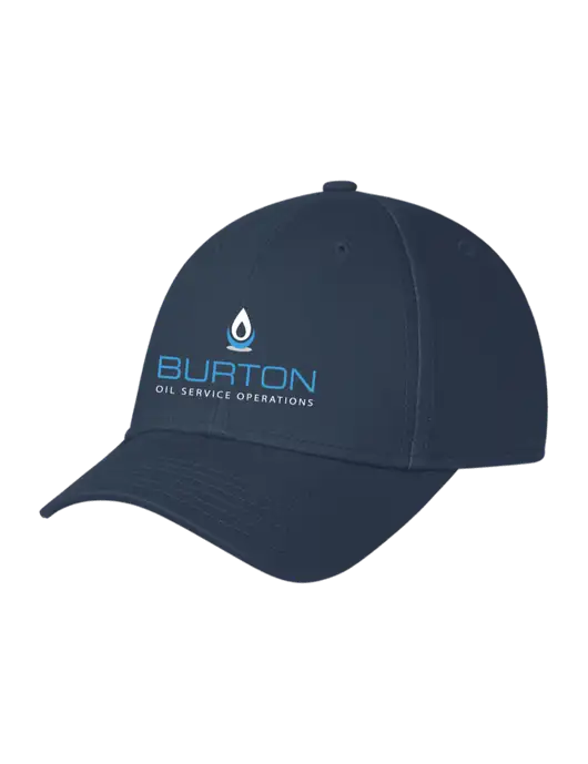 Navy Structured Cap Hook & Loop w/Burton Oil Logo