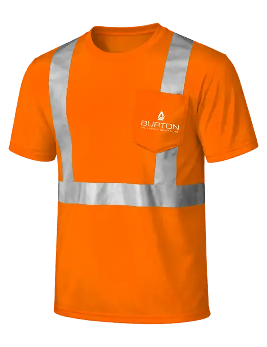 CornerStone Safety Orange ANSI 107 Class 2 Mesh Tee w/Burton Oil Logo