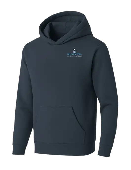 BELLA+CANVAS Dark Grey Sponge Fleece Pullover Hoodie w/Burton Oil Logo