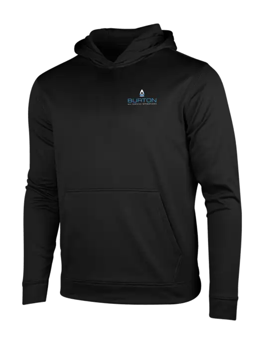 Black Fleece Sport-Wick Hooded Pullover w/Burton Oil Logo