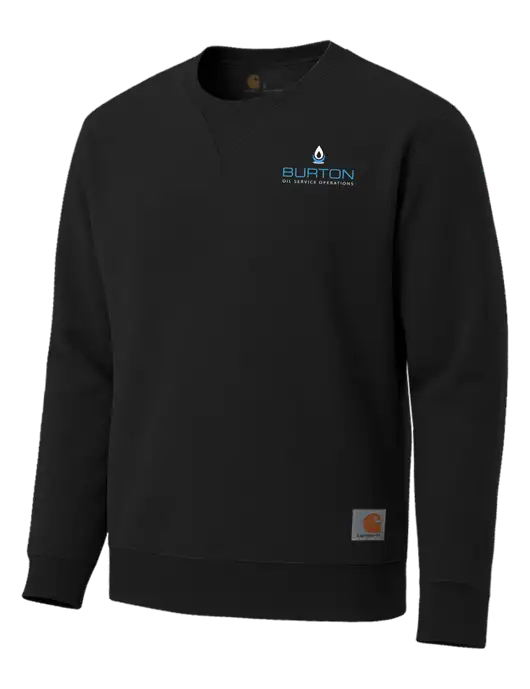 Carhartt Black Midweight Crewneck Sweatshirt w/Burton Oil Logo