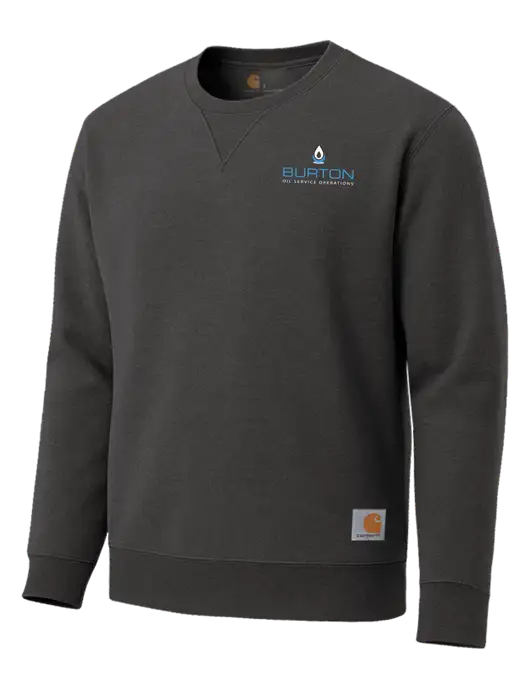 Carhartt Dark Grey Heather Midweight Crewneck Sweatshirt w/Burton Oil Logo