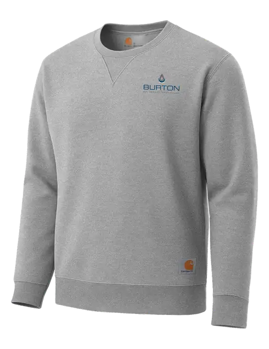 Carhartt Light Grey Heather Midweight Crewneck Sweatshirt w/Burton Oil Logo