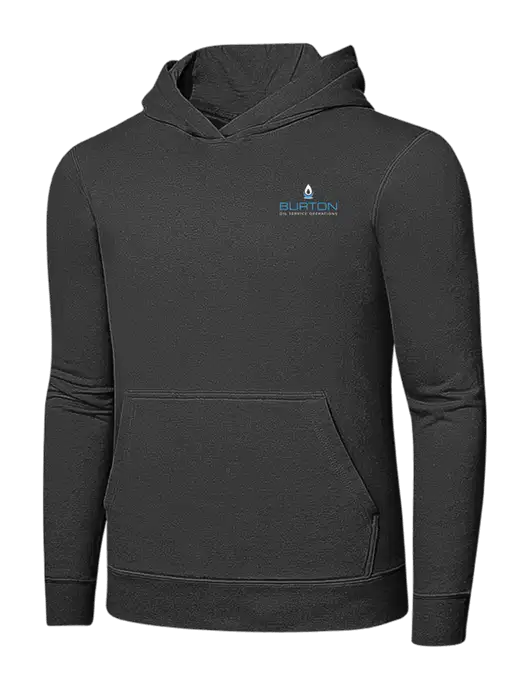 Charcoal 7.8 oz Ring Spun Hooded Sweatshirt w/Burton Oil Logo