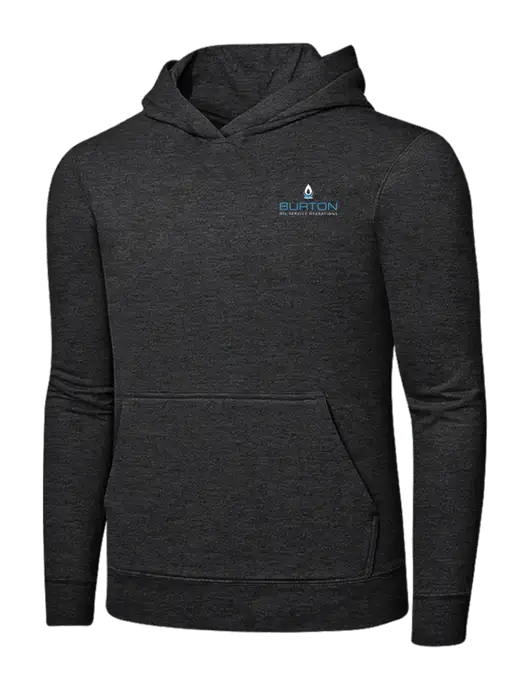 Dark Heather Grey 7.8 oz Ring Spun Hooded Sweatshirt w/Burton Oil Logo