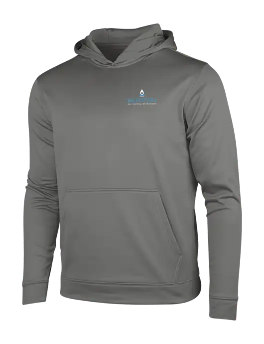 Dark Smoke Grey Sport-Wick Fleece Hooded Pullover w/Burton Oil Logo