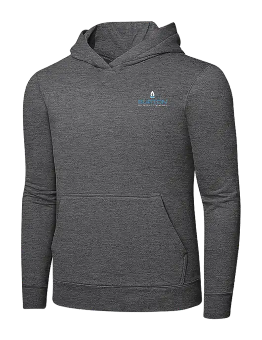 Graphite Heather 7.8. oz Ring Spun Hooded Sweatshirt w/Burton Oil Logo