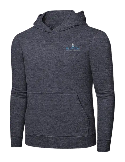 Heather Navy 7.8 oz Ring Spun Hooded Sweatshirt w/Burton Oil Logo