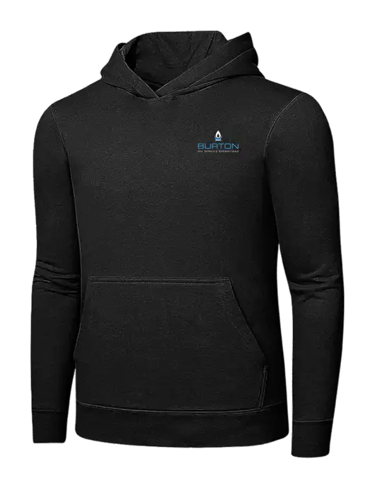 Jet Black 7.8 oz Ring Spun Hooded Sweatshirt w/Burton Oil Logo
