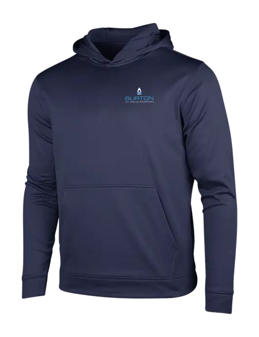Navy Sport-Wick Fleece Hooded Pullover w/Burton Oil Logo