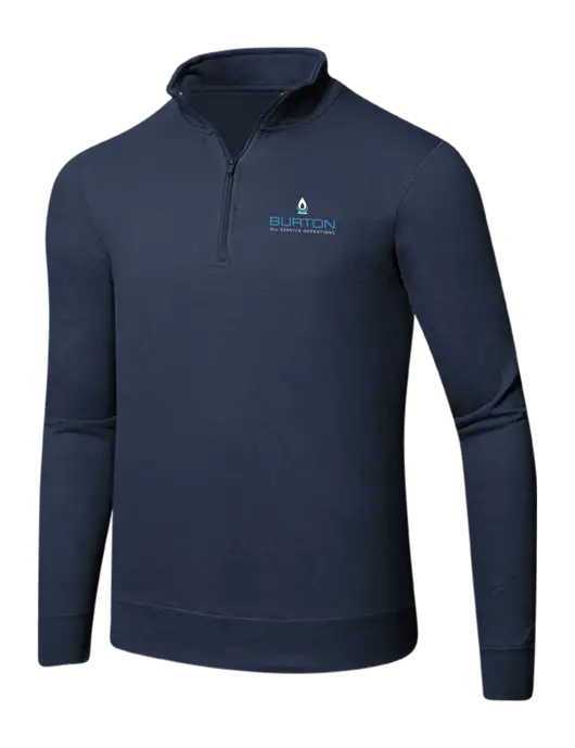 Team Navy 8.5 oz Ring Spun 1/4 Zip Pullover Sweatshirt w/Burton Oil Logo