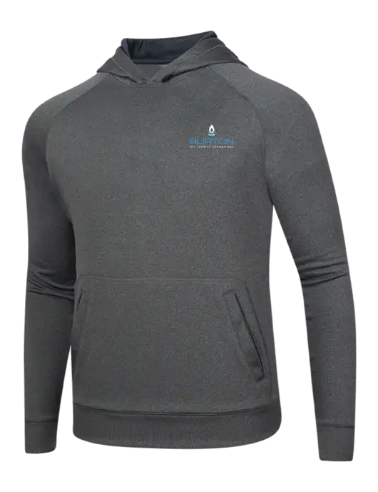 Tech Graphite Heather Fleece Hooded Sweatshirt w/Burton Oil Logo