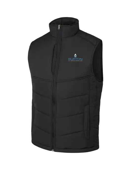 Black/Black Puffy Vest w/Burton Oil Logo