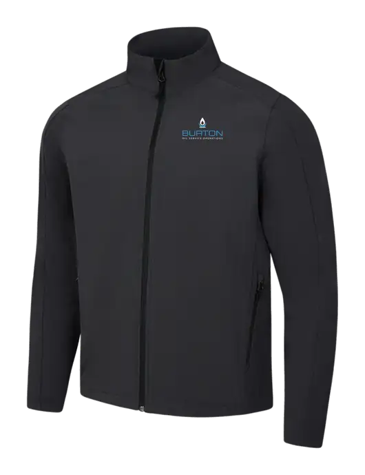 Black Charcoal Heather Core Soft Shell Jacket w/Burton Oil Logo