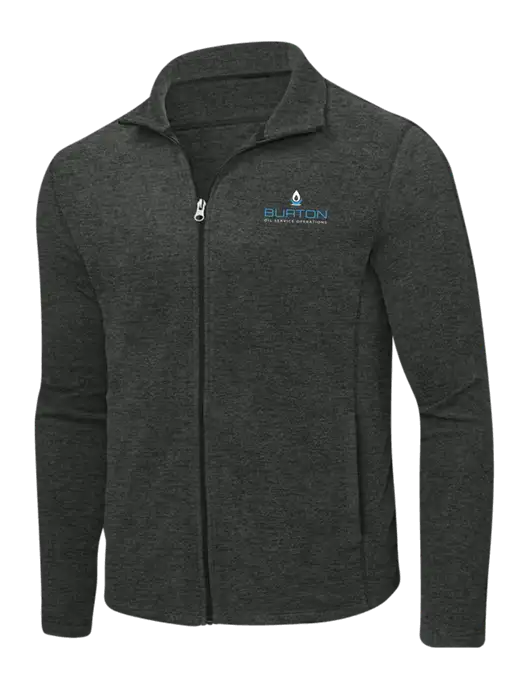 Charcoal Heather Microfleece Full-Zip Jacket w/Burton Oil Logo