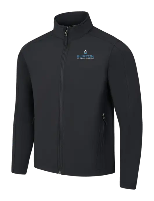Black Core Soft Shell Jacket w/Burton Oil Logo