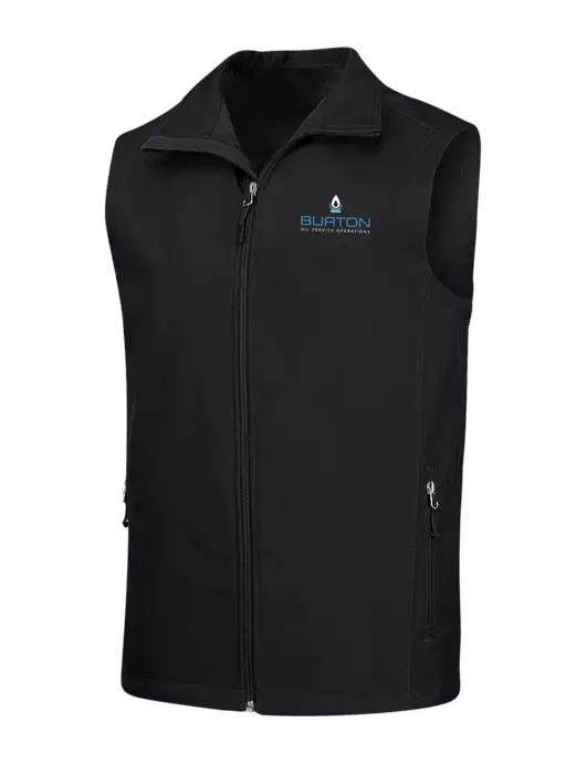 Black Core Soft Shell Vest w/Burton Oil Logo