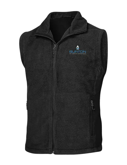 Black Fleece Vest w/Burton Oil Logo