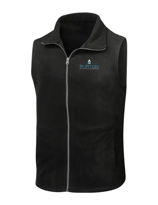 Black Microfleece Vest w/Burton Oil Logo