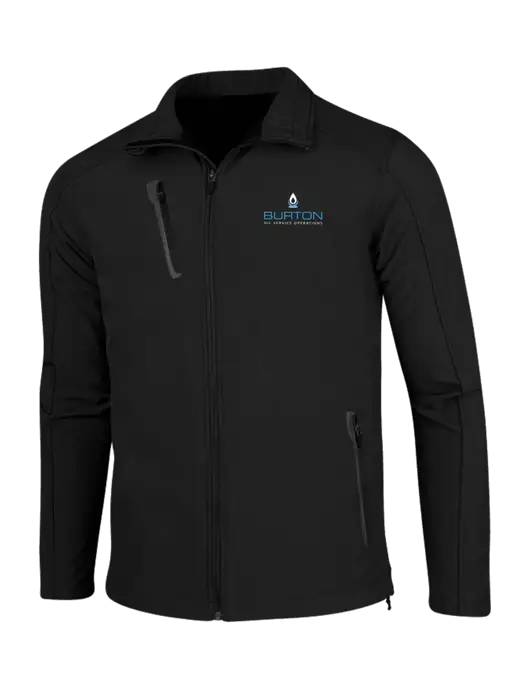 Black Welded Softshell Jacket w/Burton Oil Logo