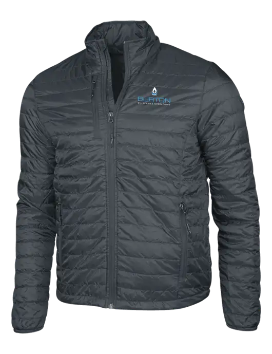 Dark Grey Puffy Packable Jacket w/Burton Oil Logo