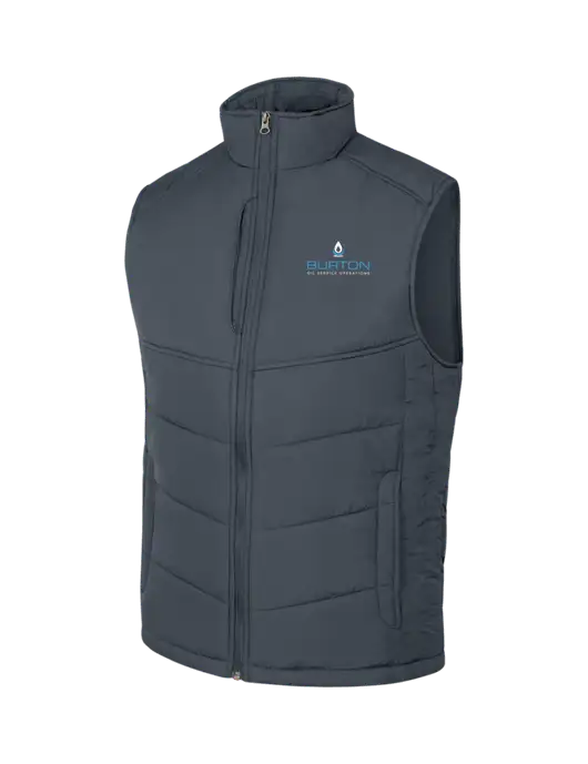 Dark Slate/Black Puffy Vest w/Burton Oil Logo