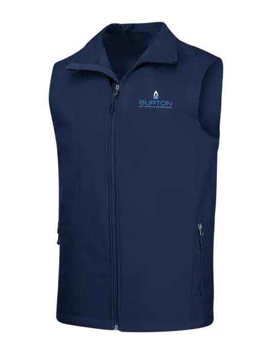 Navy Core Soft Shell Vest w/Burton Oil Logo