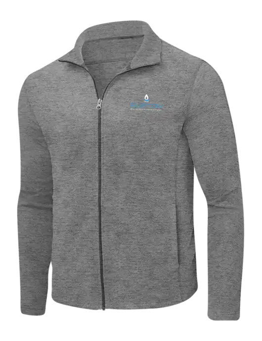Medium Grey Heather Microfleece Full-Zip Jacket w/Burton Oil Logo
