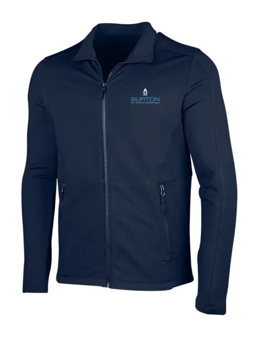 Navy Grid Fleece Jacket w/Burton Oil Logo