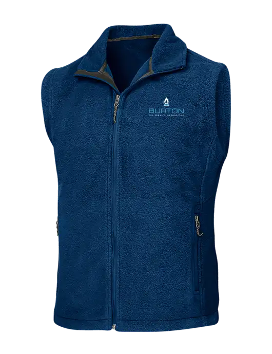 Navy Fleece Vest w/Burton Oil Logo