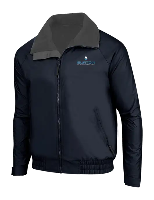 True Navy/Grey Heather Classic Competitor Jacket w/Burton Oil Logo
