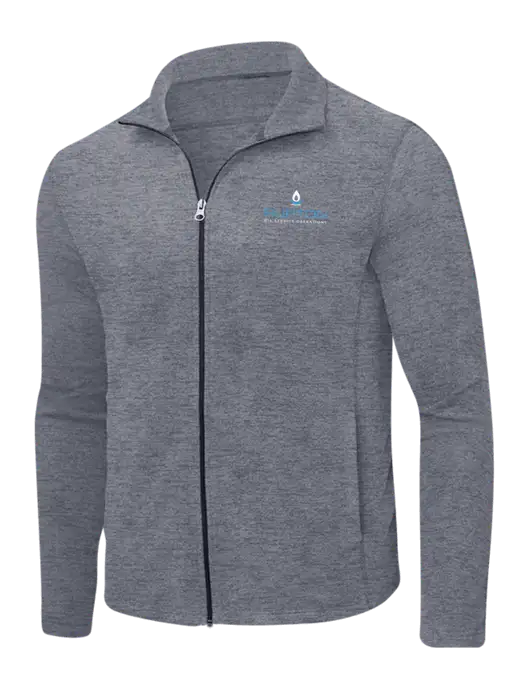 Light Navy Heather Microfleece Full-Zip Jacket w/Burton Oil Logo
