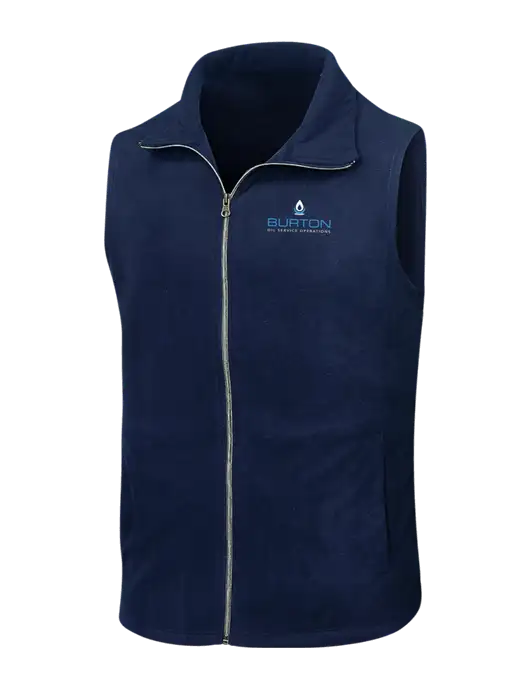 Navy Microfleece Vest w/Burton Oil Logo