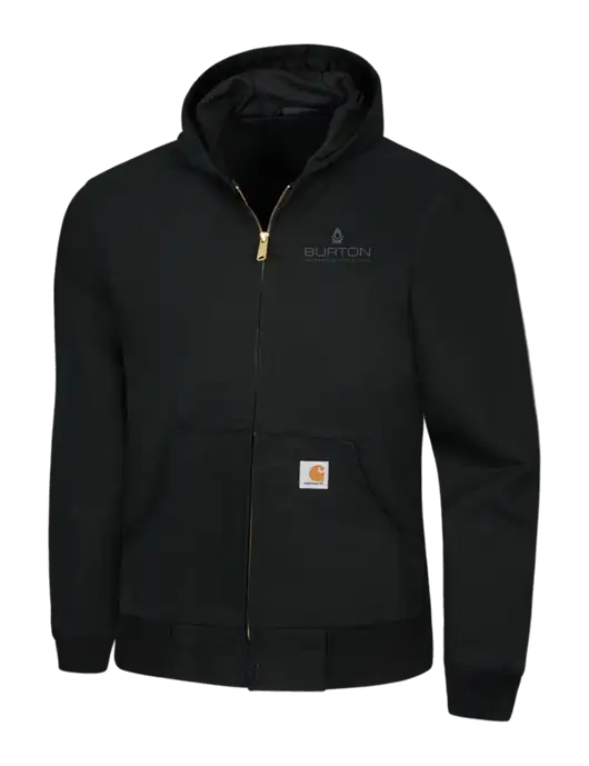 Carhartt Black Thermal Lined Duck Active Jacket w/Burton Oil Logo