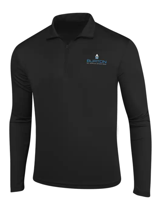 Black PosiCharge Competitor 1/4 Zip Pullover w/Burton Oil Logo