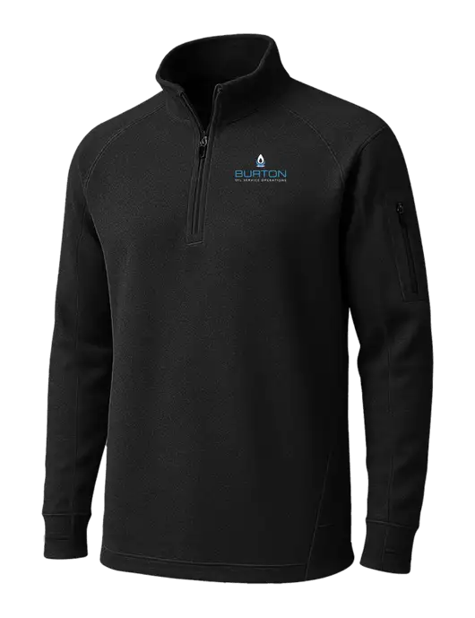 Black Tech Fleece 1/4 Zip Pullover w/Burton Oil Logo