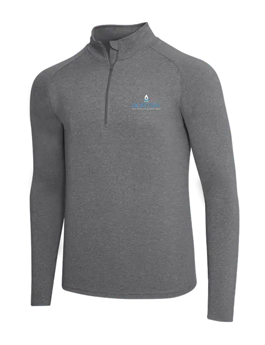 Dark Grey Heather Sport Wick Stretch 1/4 Zip Pullover w/Burton Oil Logo