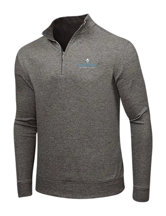 Charcoal Heather/Medium Heather Grey Interlock 1/4 Zip w/Burton Oil Logo