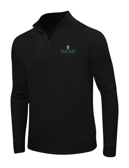 Deep Black/Charcoal Heather Interlock 1/4 Zip w/Burton Oil Logo