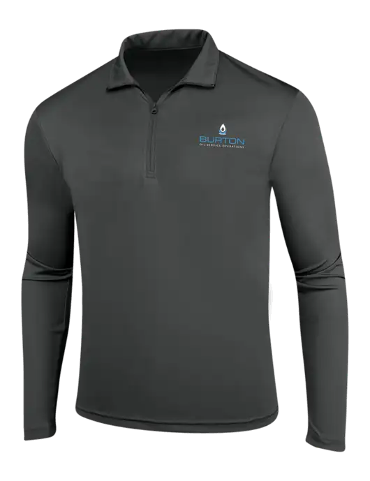 Dark Grey PosiCharge Competitor 1/4 Zip Pullover w/Burton Oil Logo
