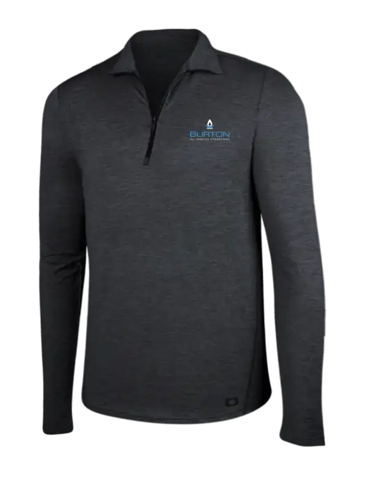OGIO Blacktop Heather Endurance Force 1/4 Zip w/Burton Oil Logo
