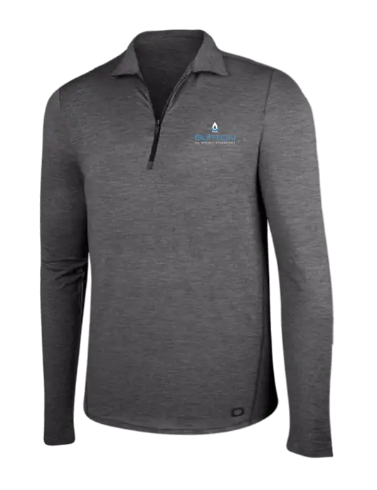 OGIO Gear Grey Heather Endurance Force 1/4 Zip w/Burton Oil Logo