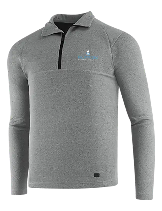 OGIO Petrol Grey Heather Transition 1/4 Zip Pullover w/Burton Oil Logo