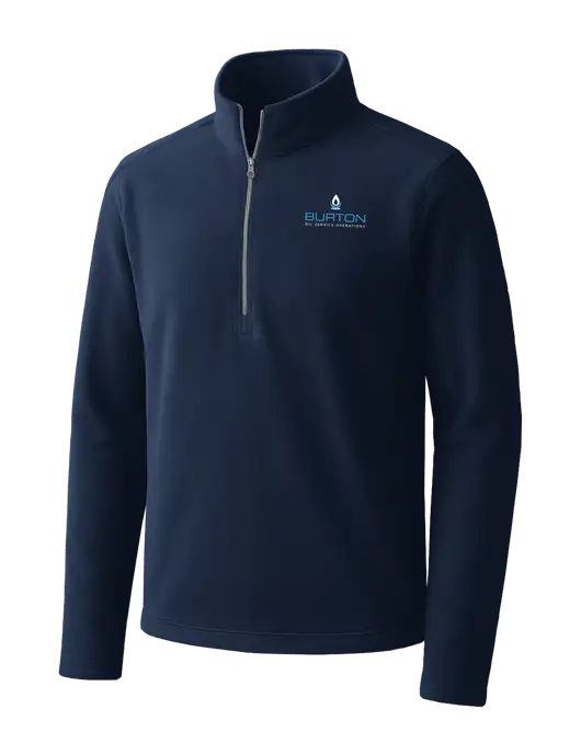 Navy Microfleece 1/2 Zip Pullover w/Burton Oil Logo