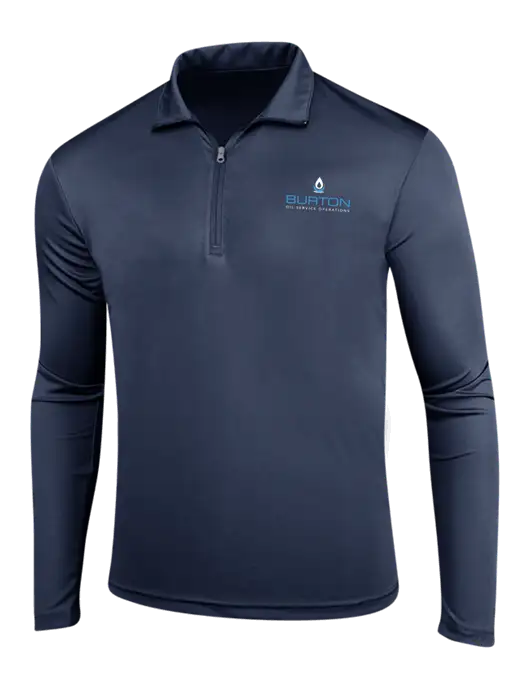 Navy PosiCharge Competitor 1/4 Zip Pullover w/Burton Oil Logo