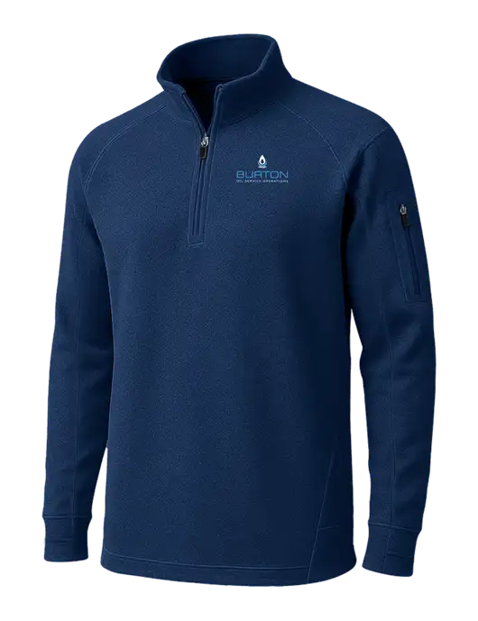 True Navy Tech Fleece 1/4 Zip Pullover w/Burton Oil Logo